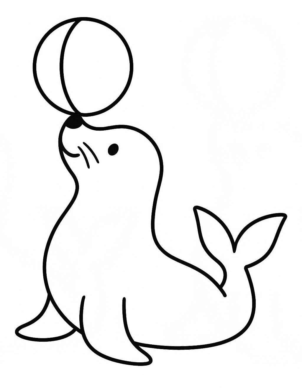 Planse de colorat cu Leu de Mare