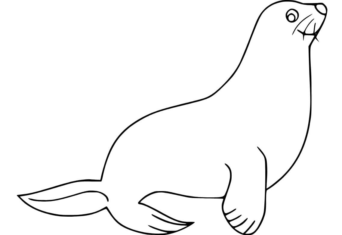 Fise de colorat cu Leu de Mare imprimabil pentru copii