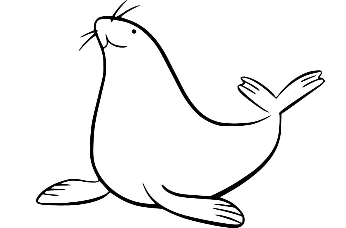 Fise de colorat cu Leu de Mare imprimabil uşor