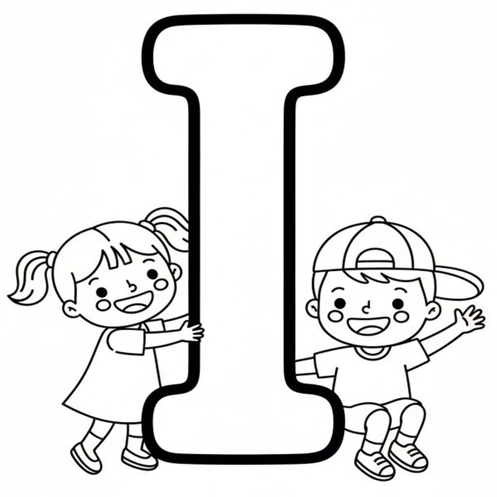 Fise de colorat cu Litera I bazic la copii