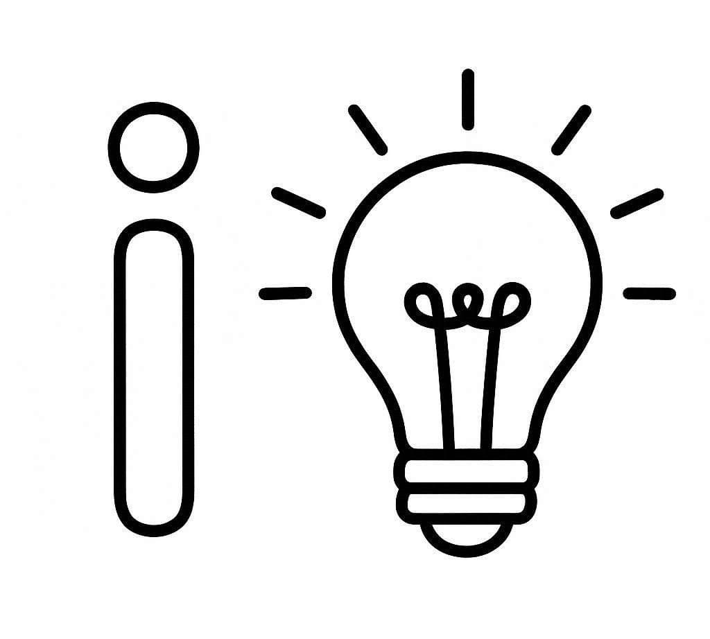 Fise de colorat cu Litera I este pentru Idee