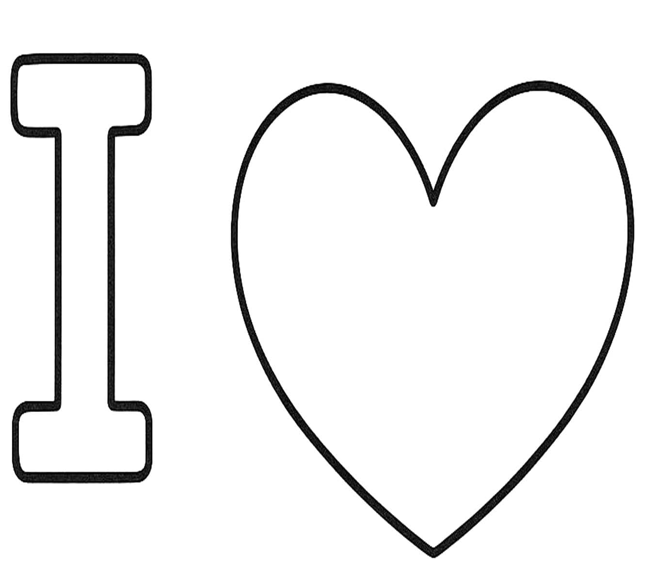 Fise de colorat cu Litera I este pentru Iubire