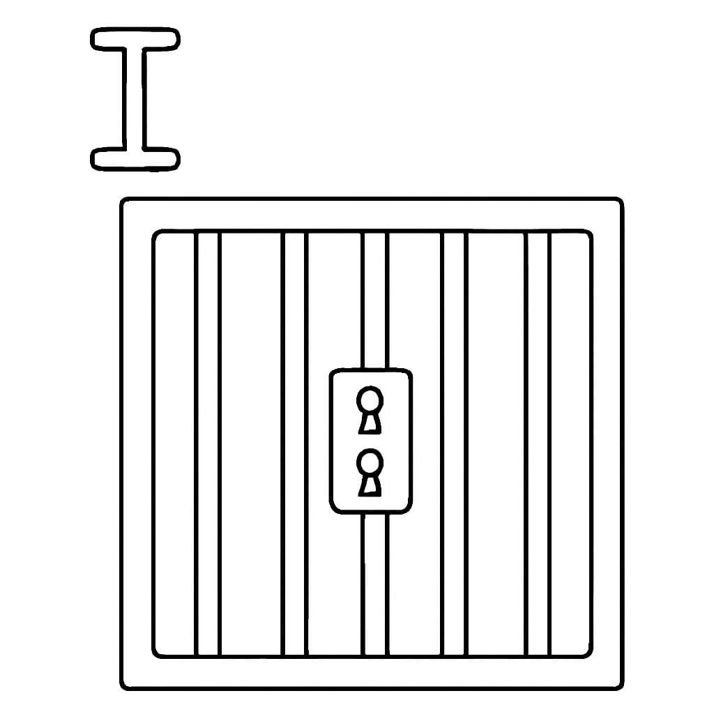 Fise de colorat cu Litera I este pentru închisoare