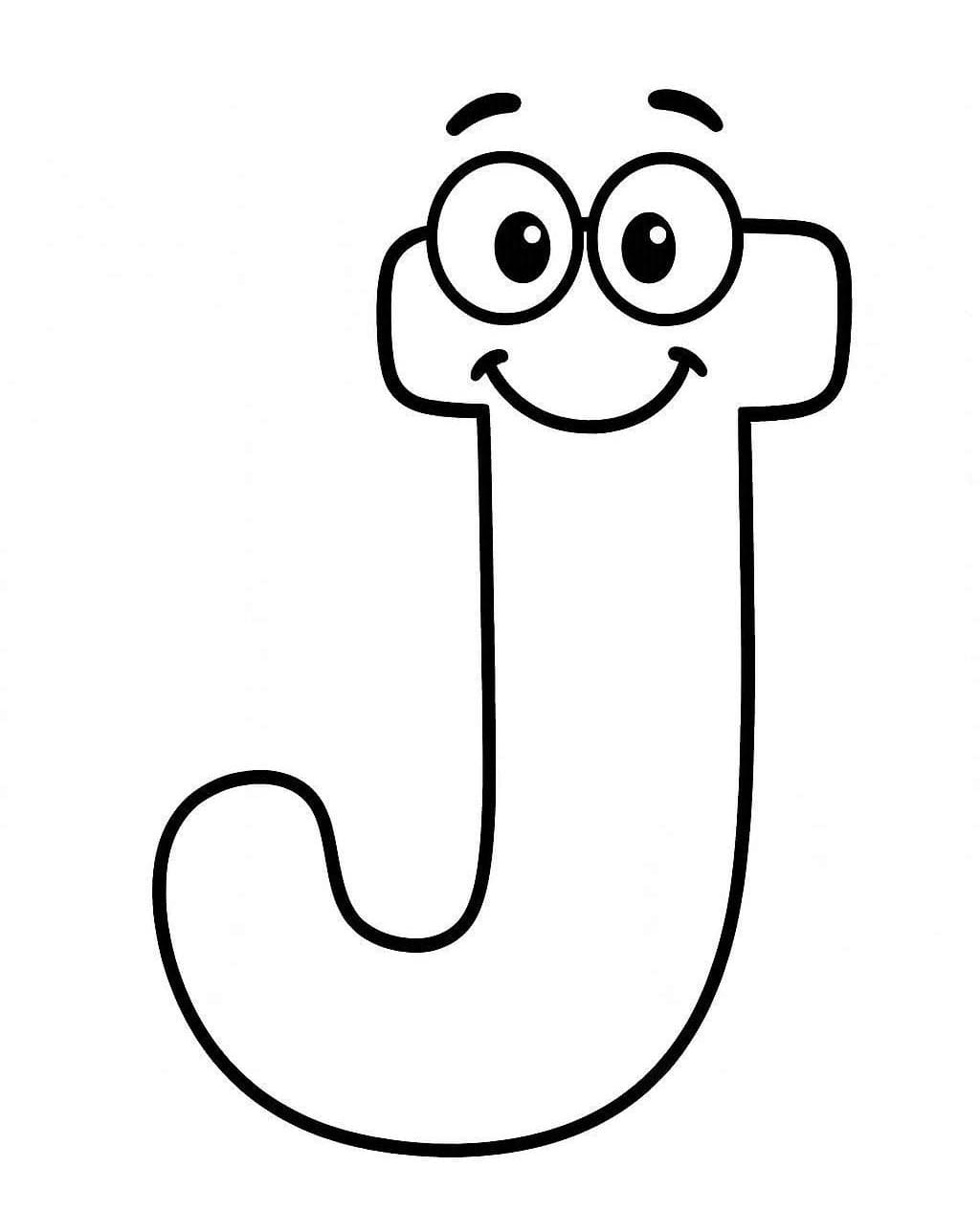Fise de colorat cu Litera J gratuit uşor