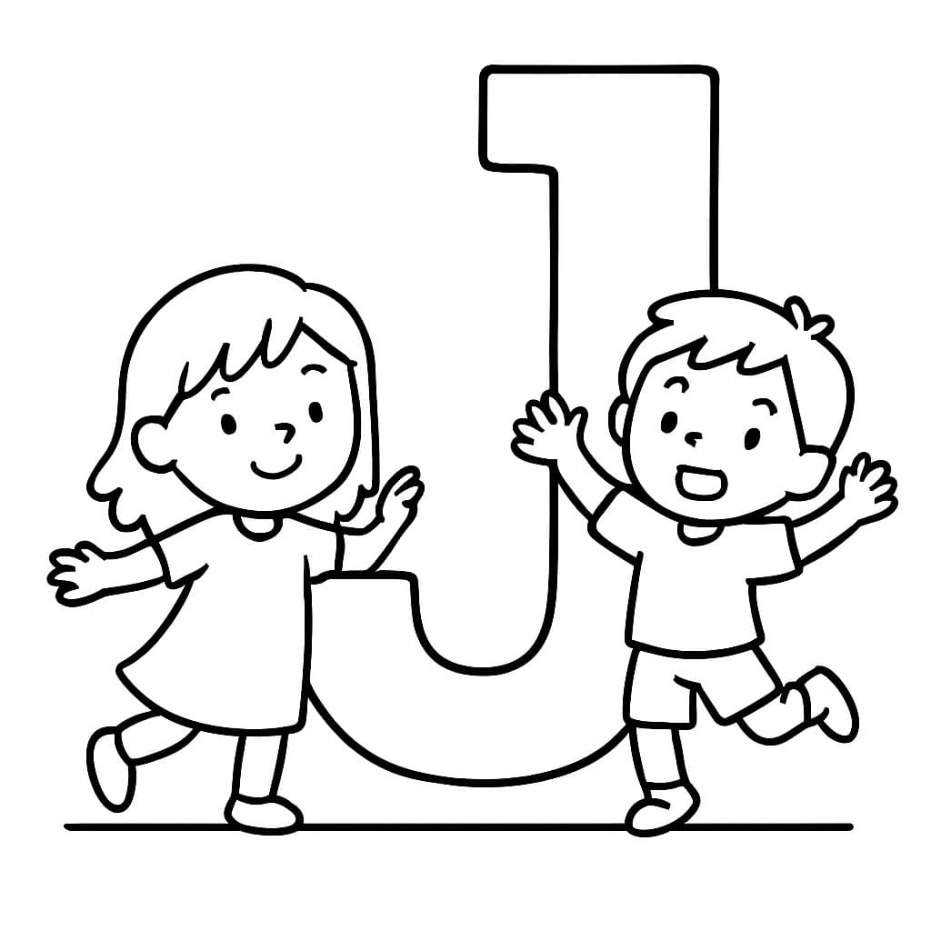 Fise de colorat cu Litera J imprimabil gratuit pentru copii