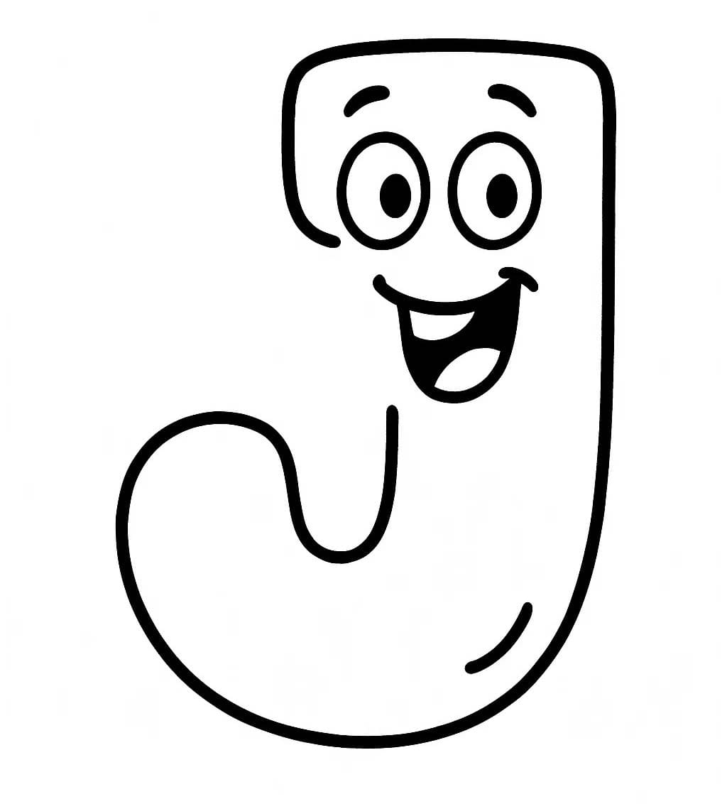 Fise de colorat cu Litera J imprimabil gratuit simplu