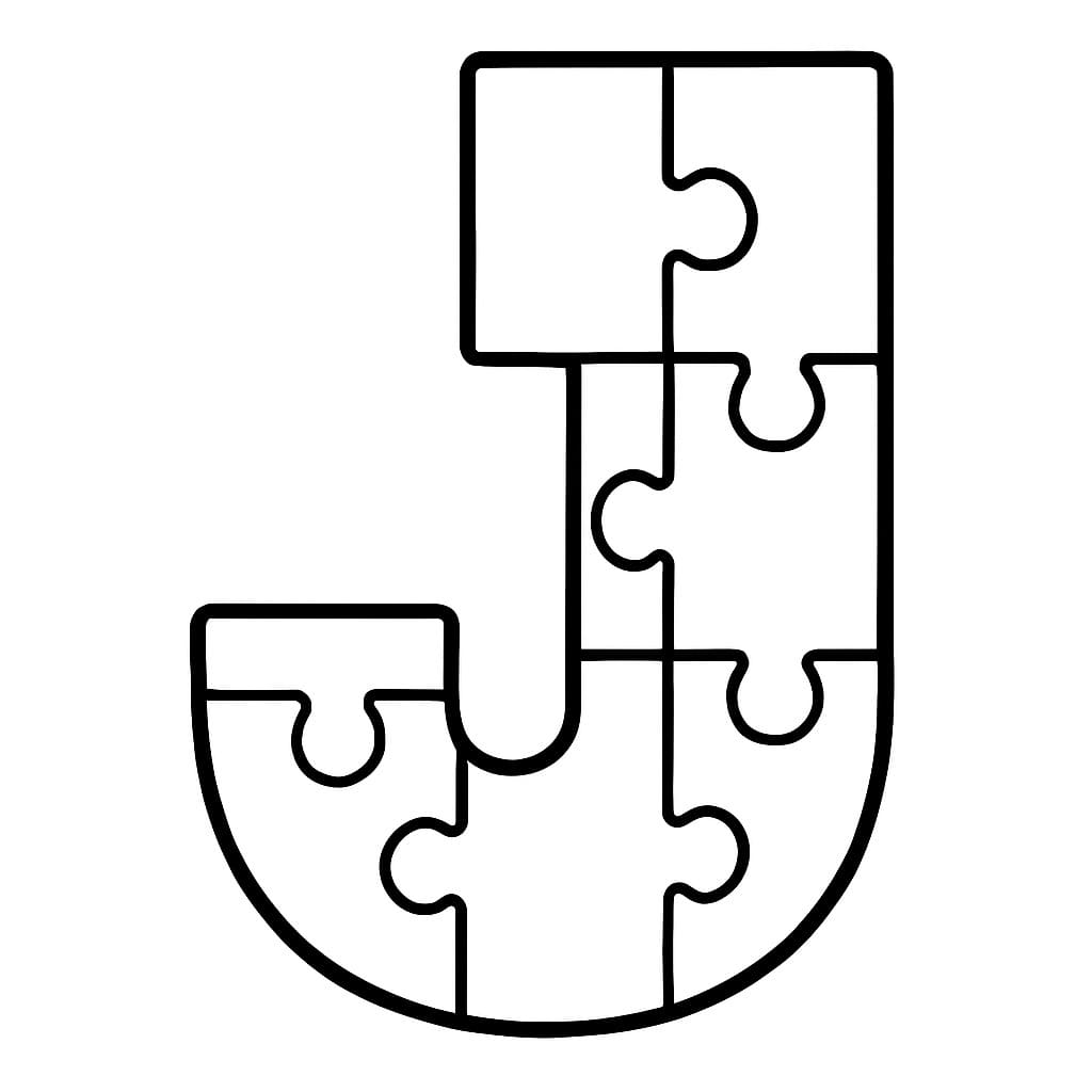 Fise de colorat cu Litera J imprimabil pentru copii