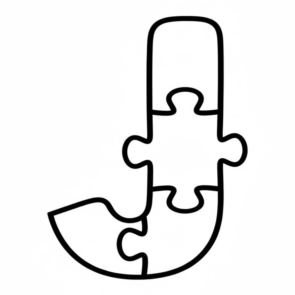 Fise de colorat cu Litera J imprimabil