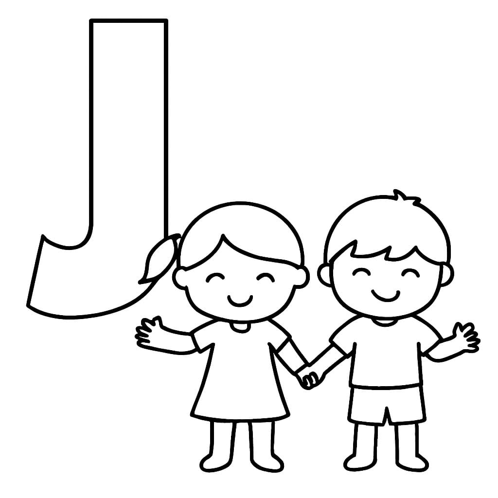 Fise de colorat cu Litera J pentru copii