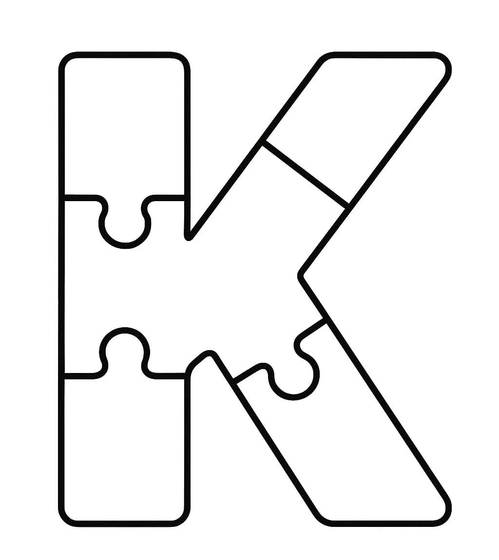 Fise de colorat cu Litera K bazic la copii