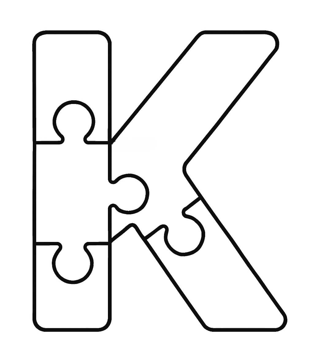 Fise de colorat cu Litera K imprimabil gratuit pentru copii