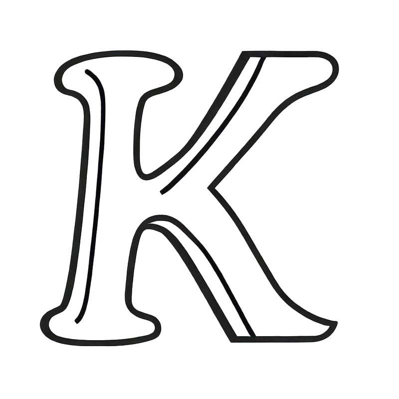 Fise de colorat cu Litera K imprimabil gratuit uşor