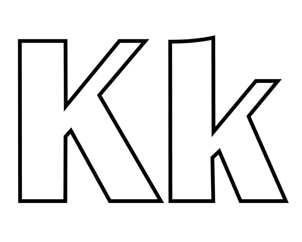 Fise de colorat cu Litera K imprimabil simplu