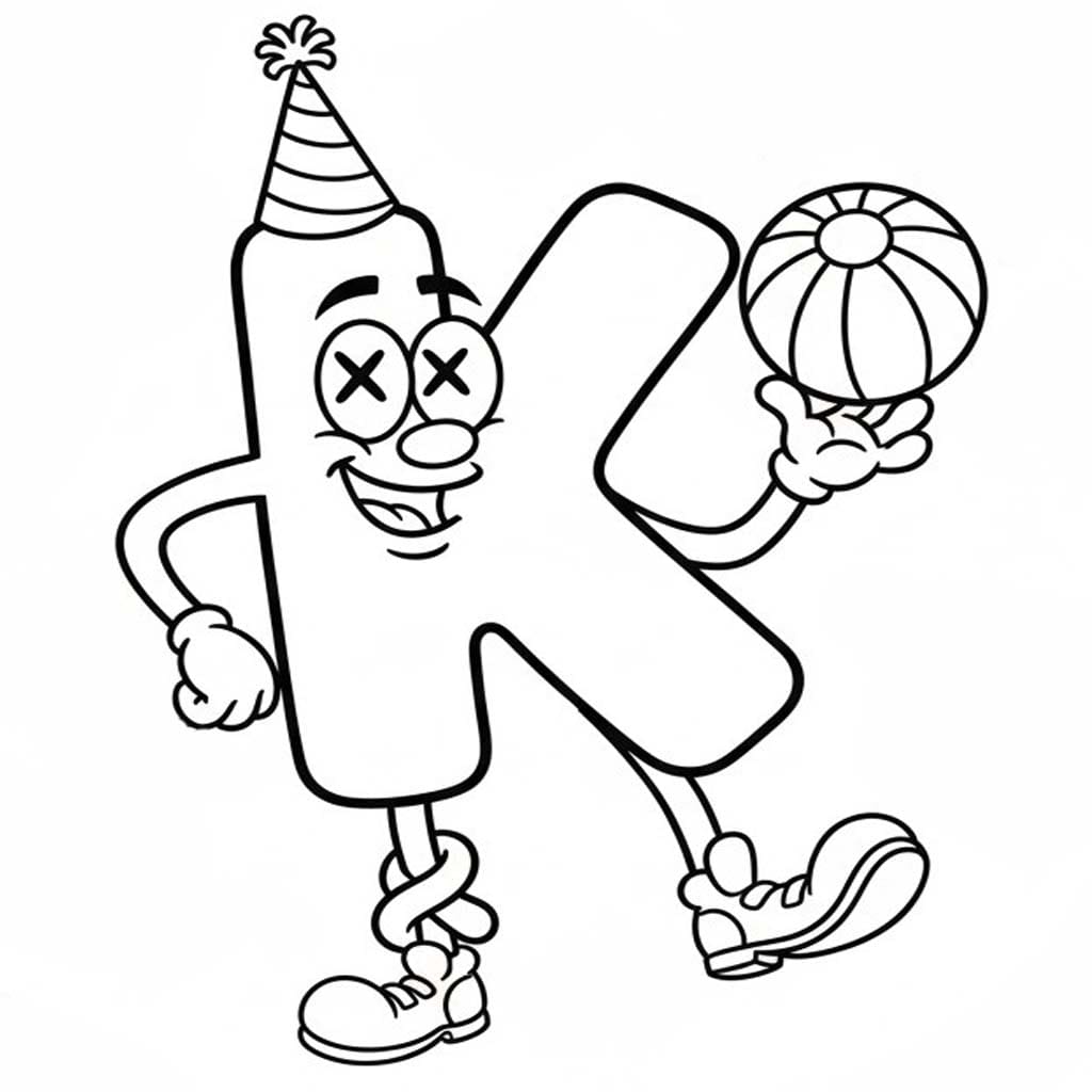 Fise de colorat cu Litera K imprimabil