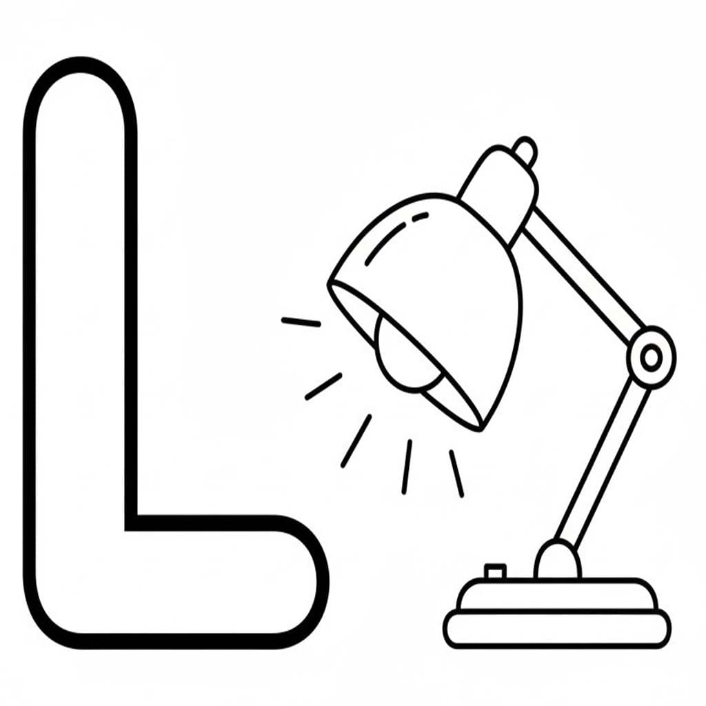 Fise de colorat cu Litera L este pentru Lumină
