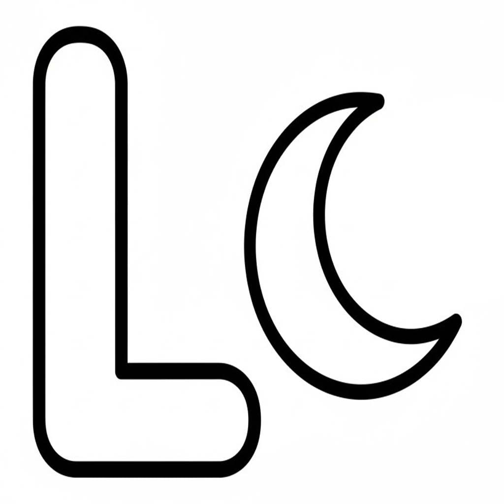 Fise de colorat cu Litera L este pentru Lună