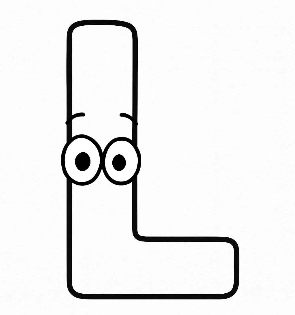 Fise de colorat cu Litera L gratuit simplu