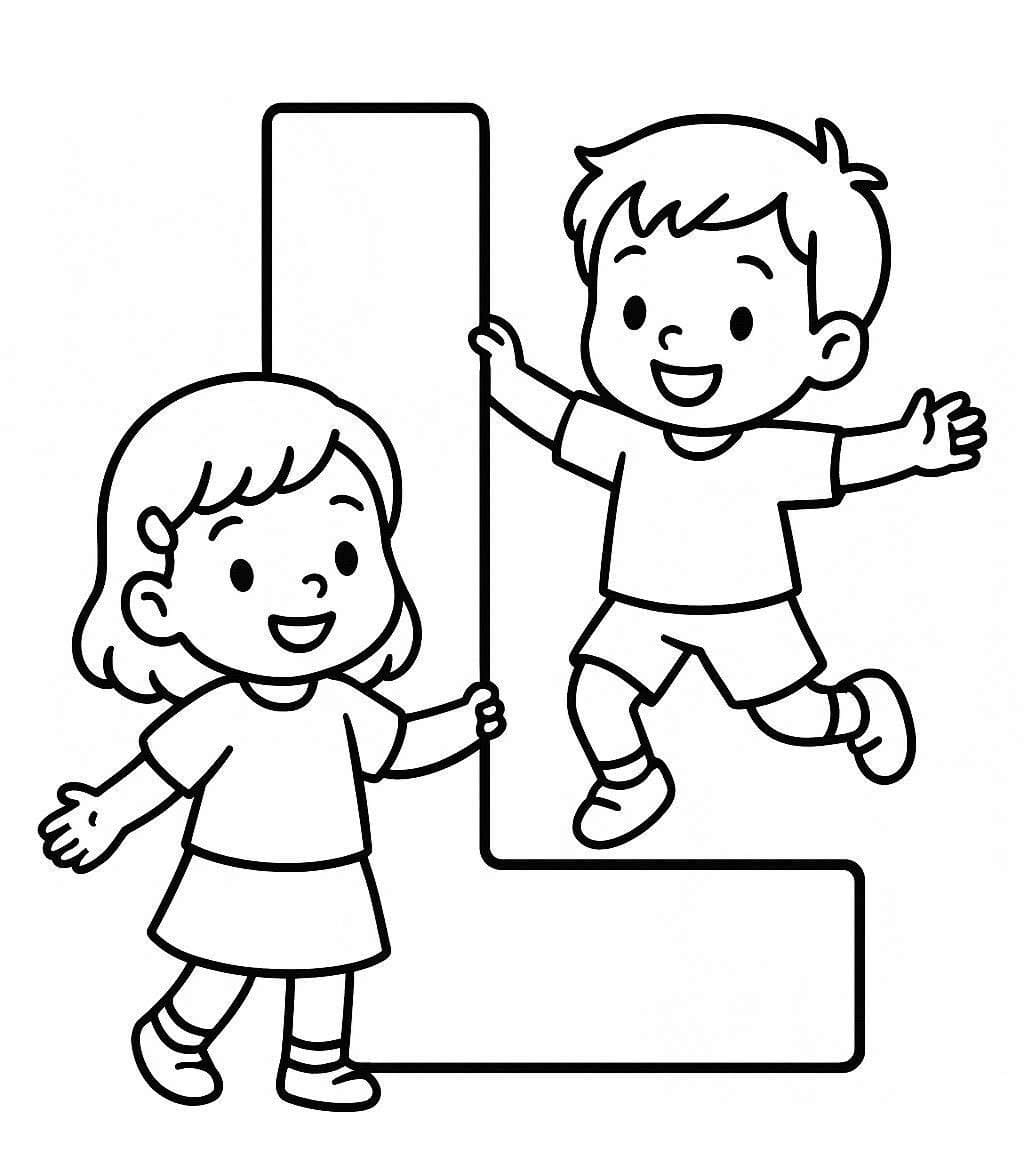 Fise de colorat cu Litera L gratuit uşor