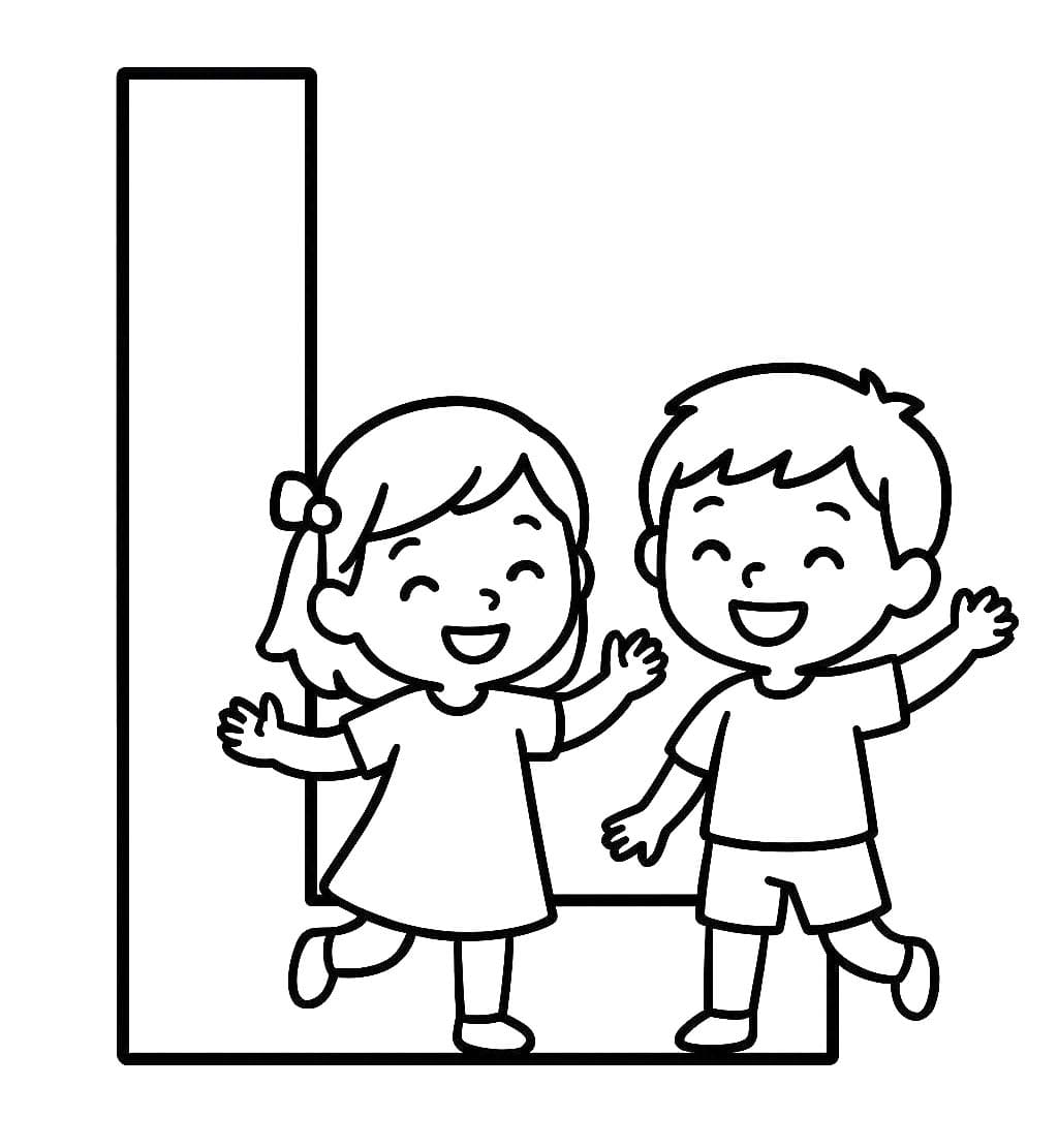 Fise de colorat cu Litera L imprimabil simplu