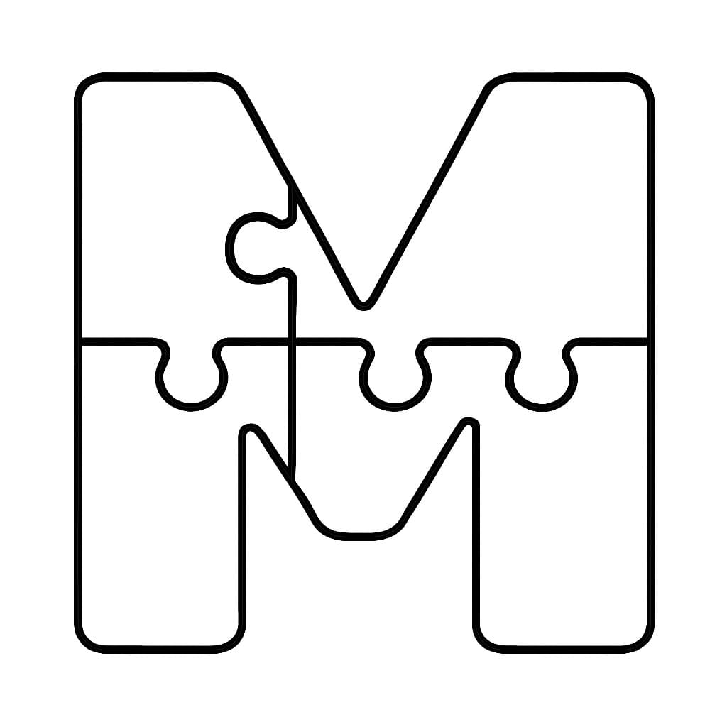 Fise de colorat cu Litera M imprimabil pentru copii