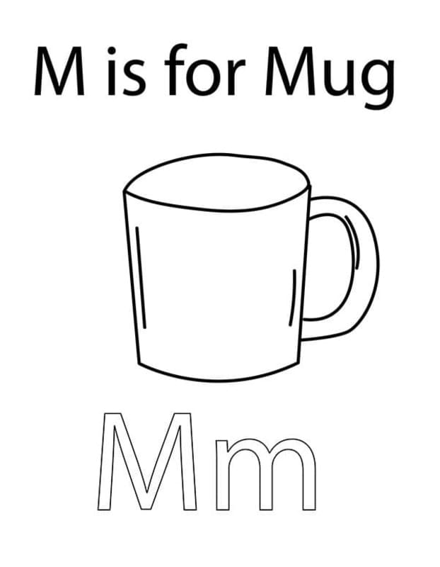 Fise de colorat cu Litera M imprimabil uşor