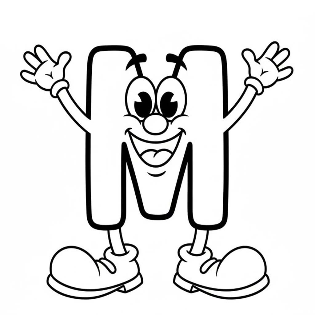 Fise de colorat cu Litera M imprimabil