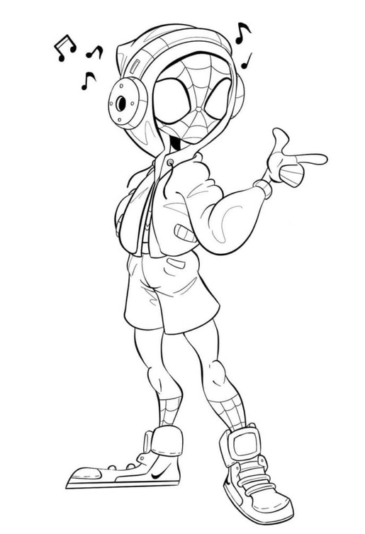 Fise de colorat cu Miles Morales gratuit bazic