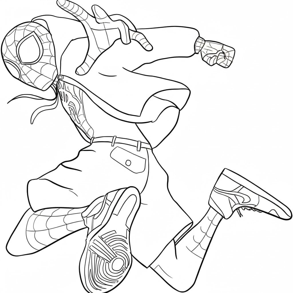 Fise de colorat cu Miles Morales imprimabil gratuit pentru copii