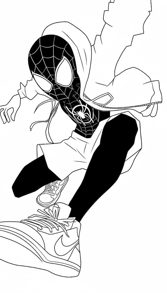 Fise de colorat cu Miles Morales imprimabil pentru copii