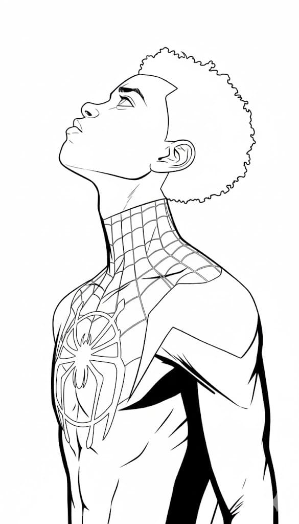 Fise de colorat cu Miles Morales imprimabil