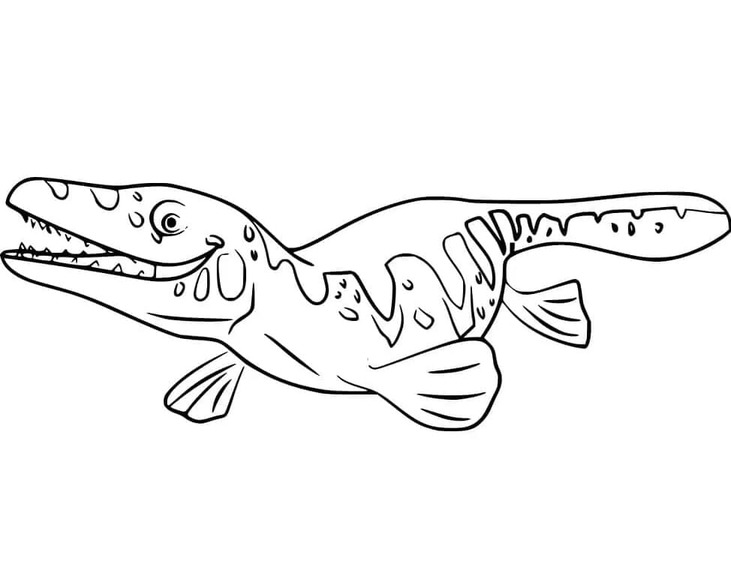 Fise de colorat cu Mosasaurus imprimabil gratuit pentru copii