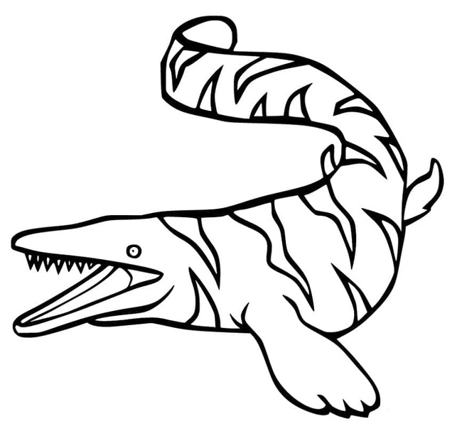 Fise de colorat cu Mosasaurus imprimabil