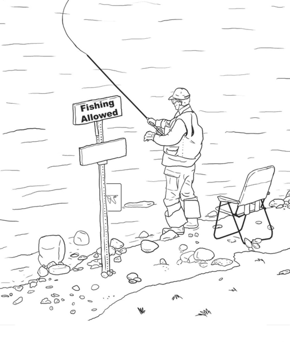 Fise de colorat cu Pescuit pentru copii