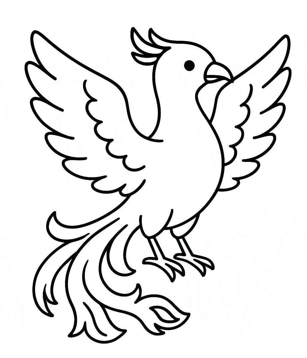 Fise de colorat cu Phoenix gratuit simplu