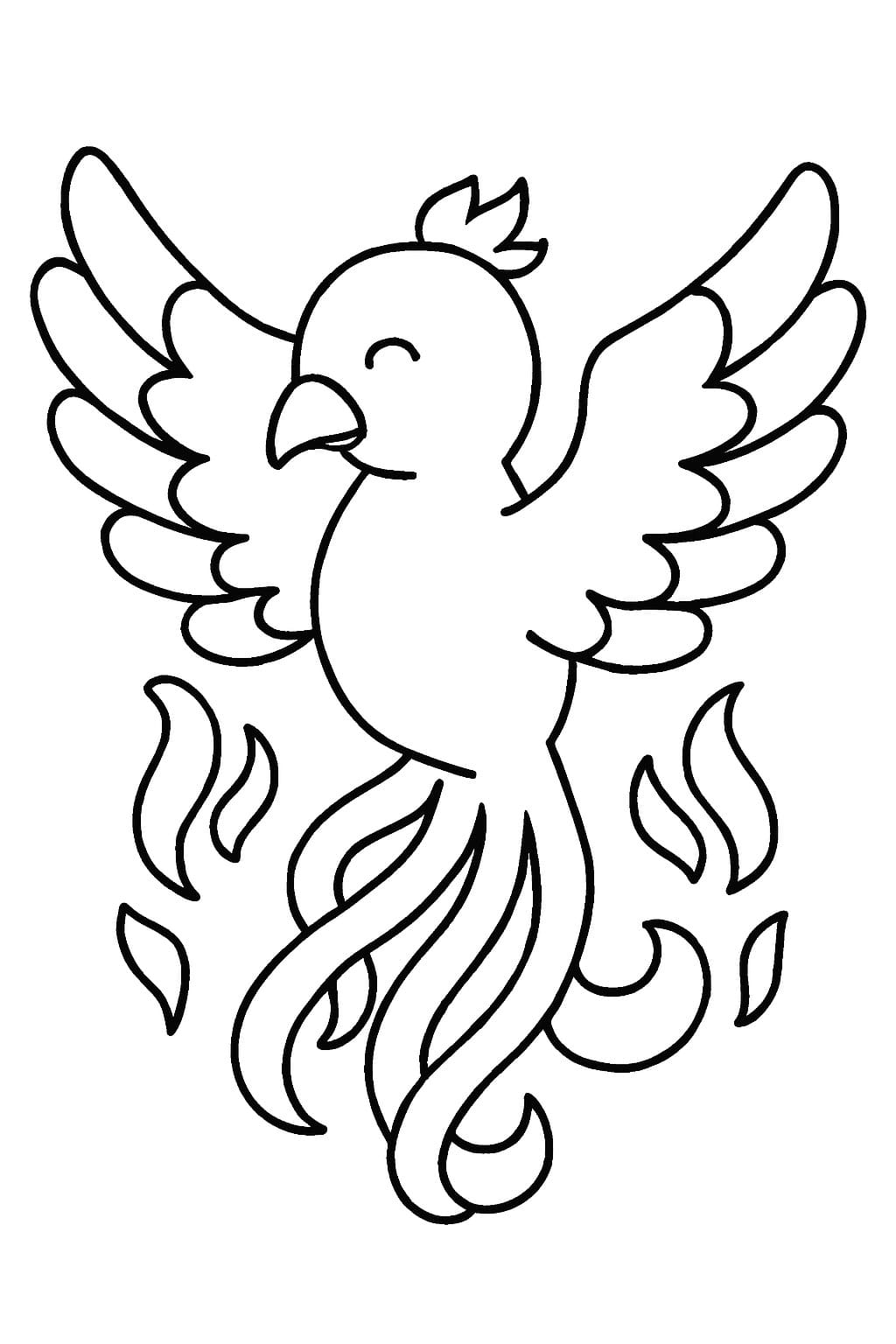 Fise de colorat cu Phoenix imprimabil gratuit