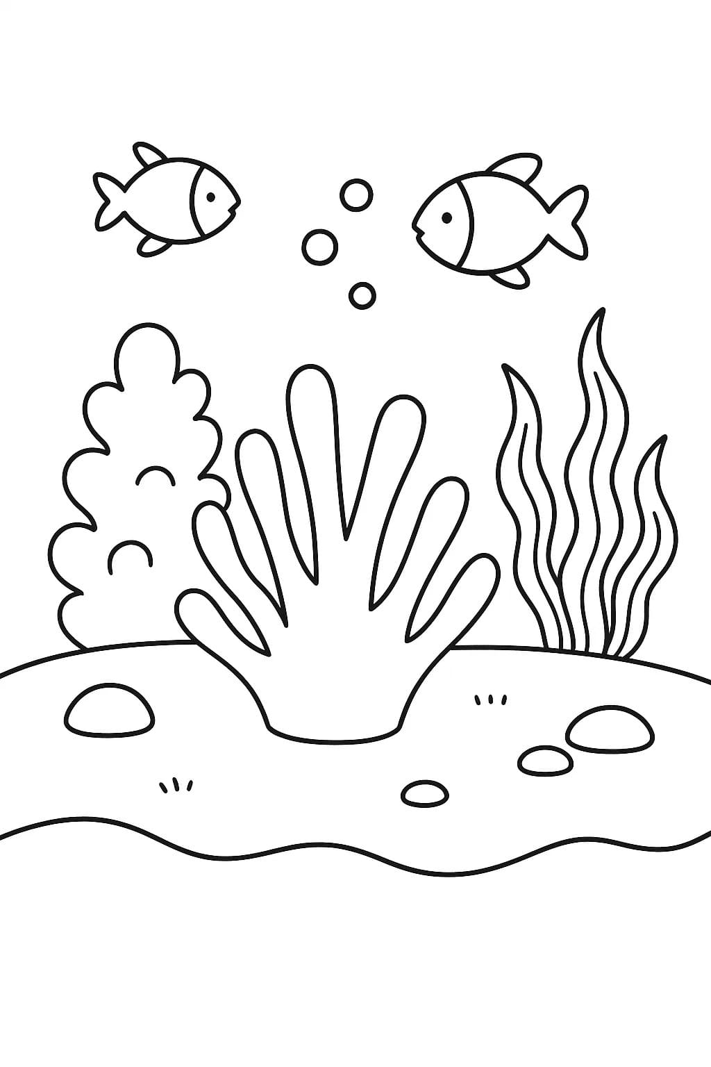 Fise de colorat cu Recif de corali gratuit pentru copii