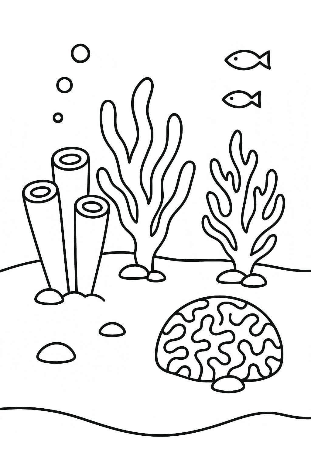 Fise de colorat cu Recif de corali imprimabil pentru copii