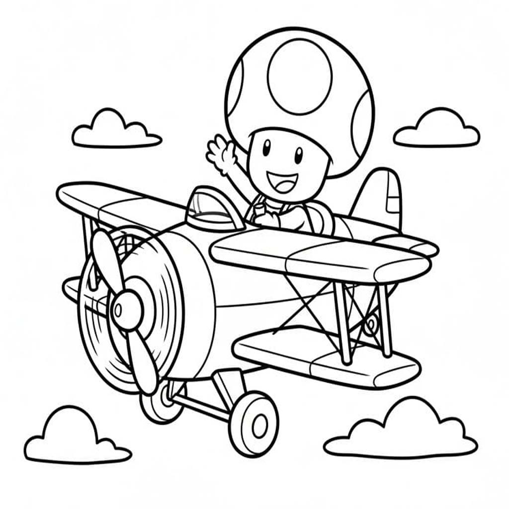 Fise de colorat cu Toad gratuit pentru copii