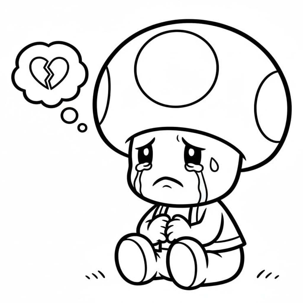 Fise de colorat cu Toad imprimabil gratuit pentru copii