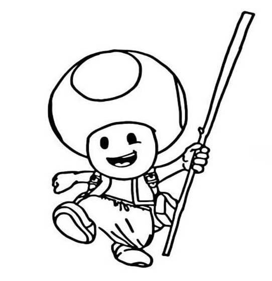 Fise de colorat cu Toad imprimabil gratuit simplu