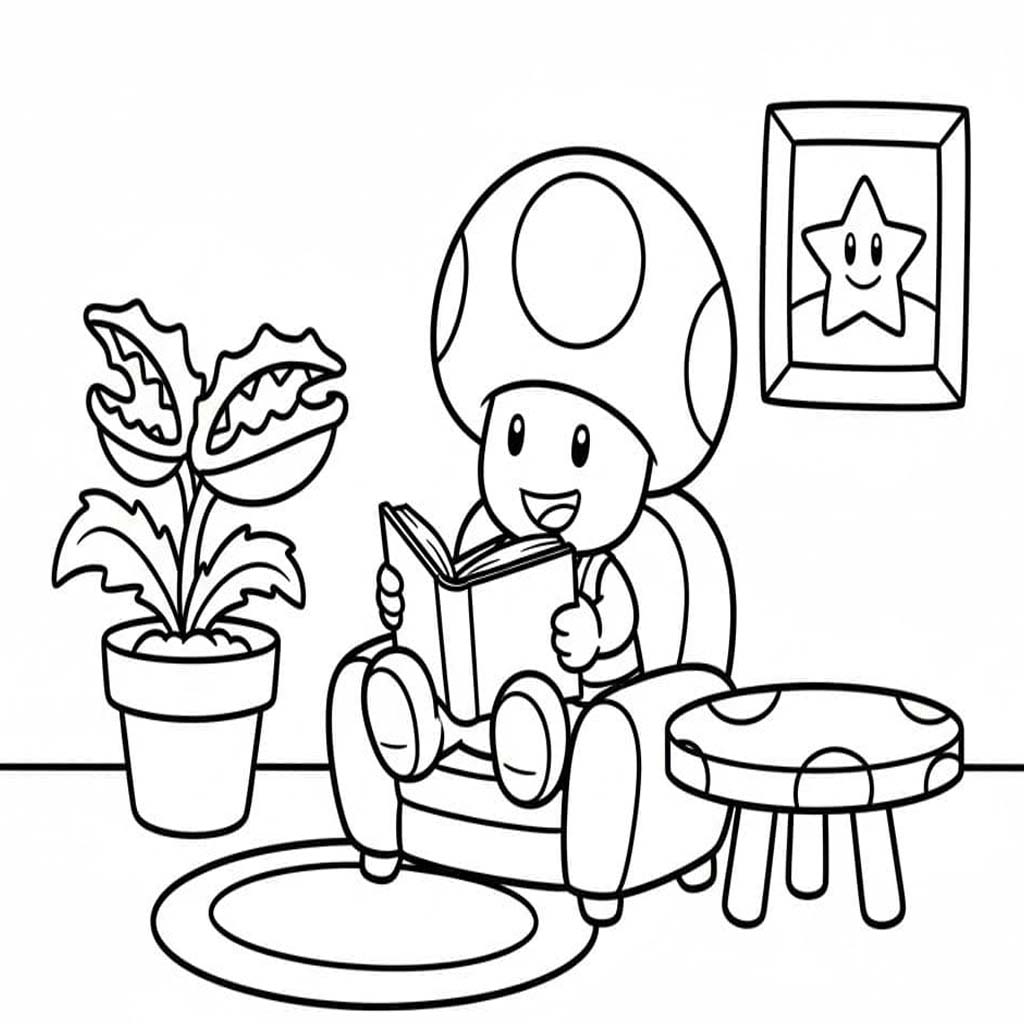 Fise de colorat cu Toad imprimabil gratuit