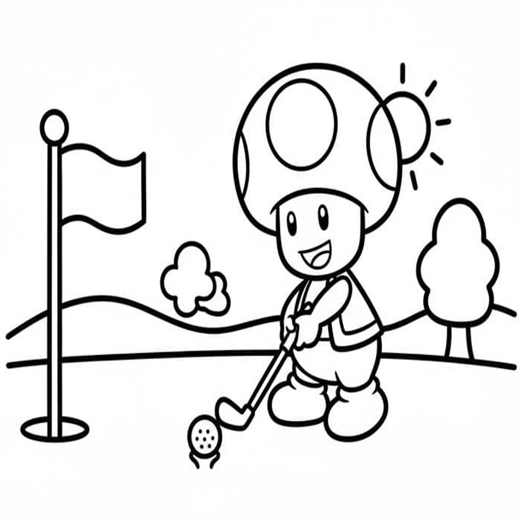 Fise de colorat cu Toad imprimabil