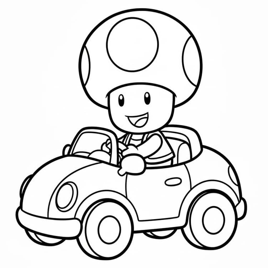 Fise de colorat cu Toad pentru copii