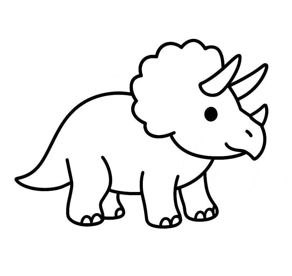 Fise de colorat cu Triceratops gratuit bazic