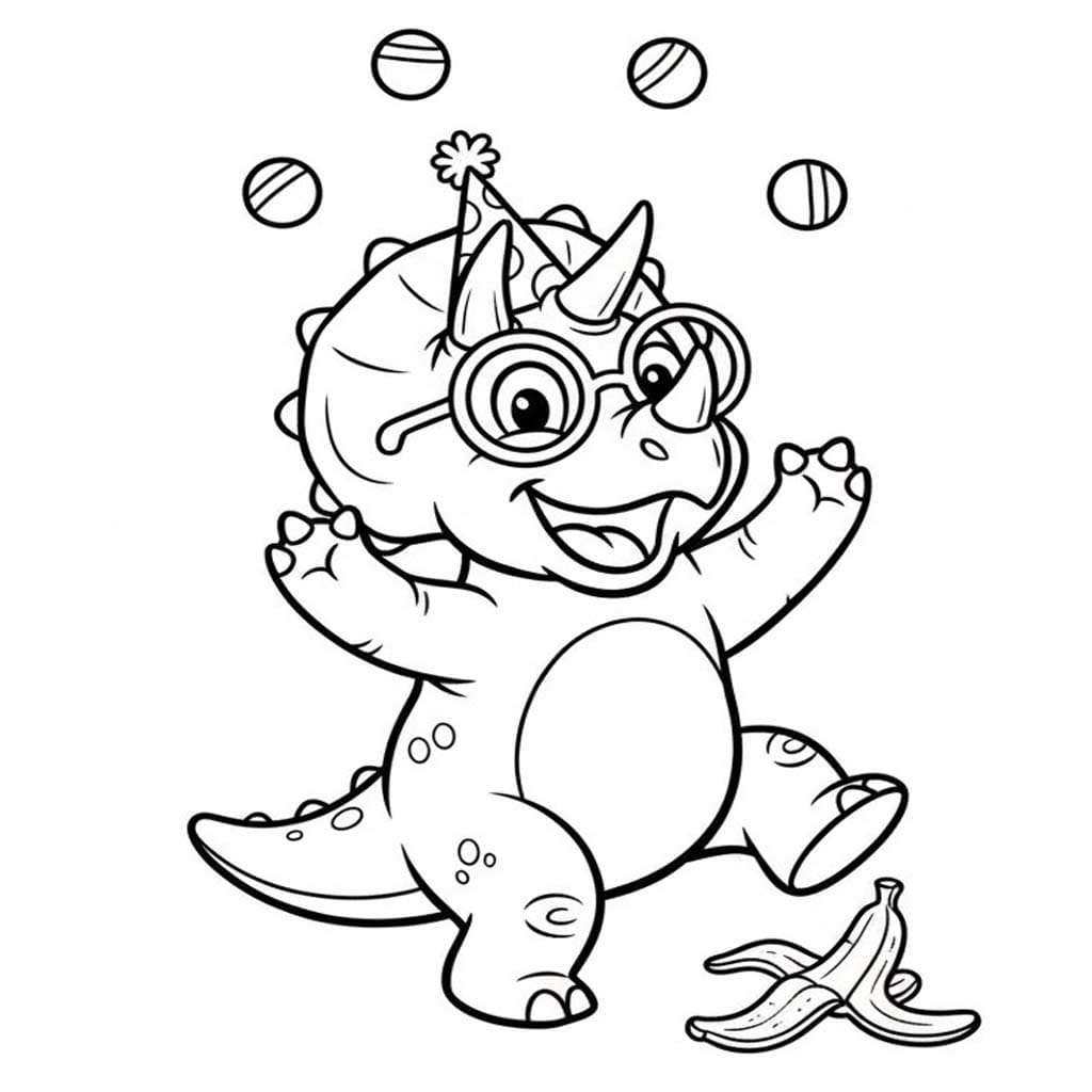 Fise de colorat cu Triceratops gratuit