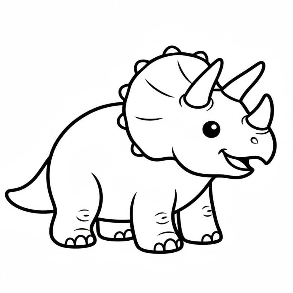 Fise de colorat cu Triceratops imprimabil gratuit pentru copii