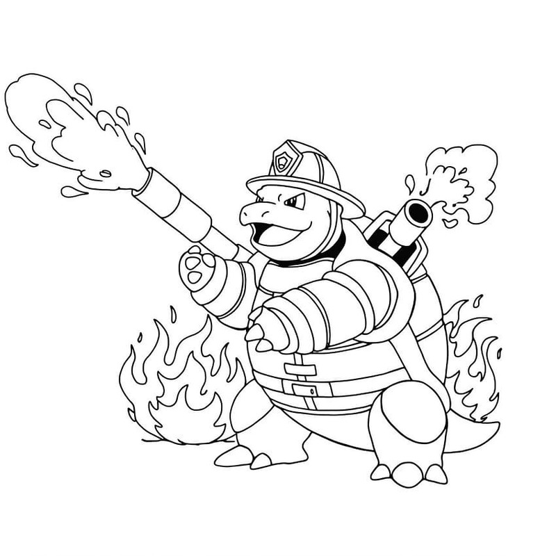 Fise de colorat cu Blastoise gratuit simplu