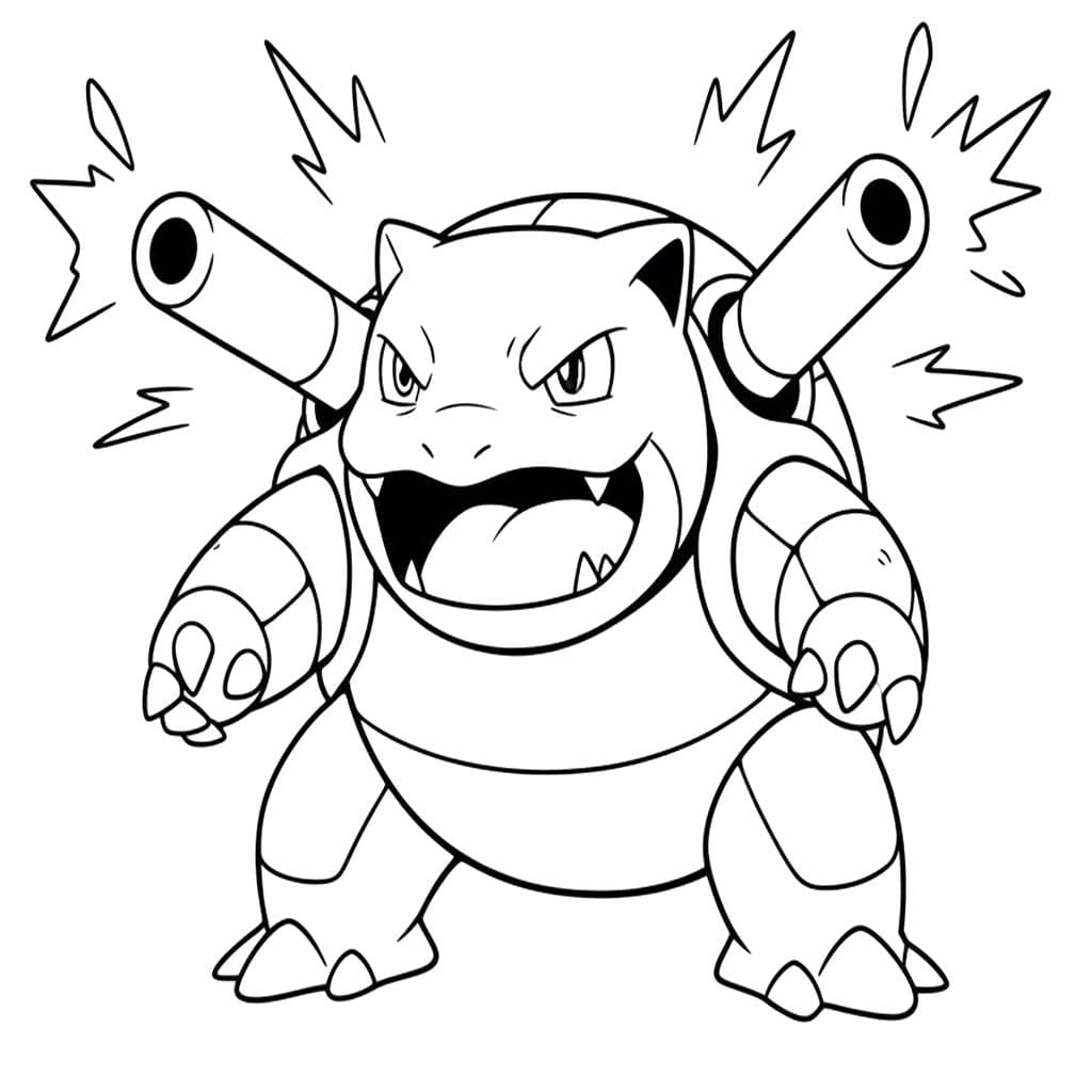 Fise de colorat cu Blastoise gratuit