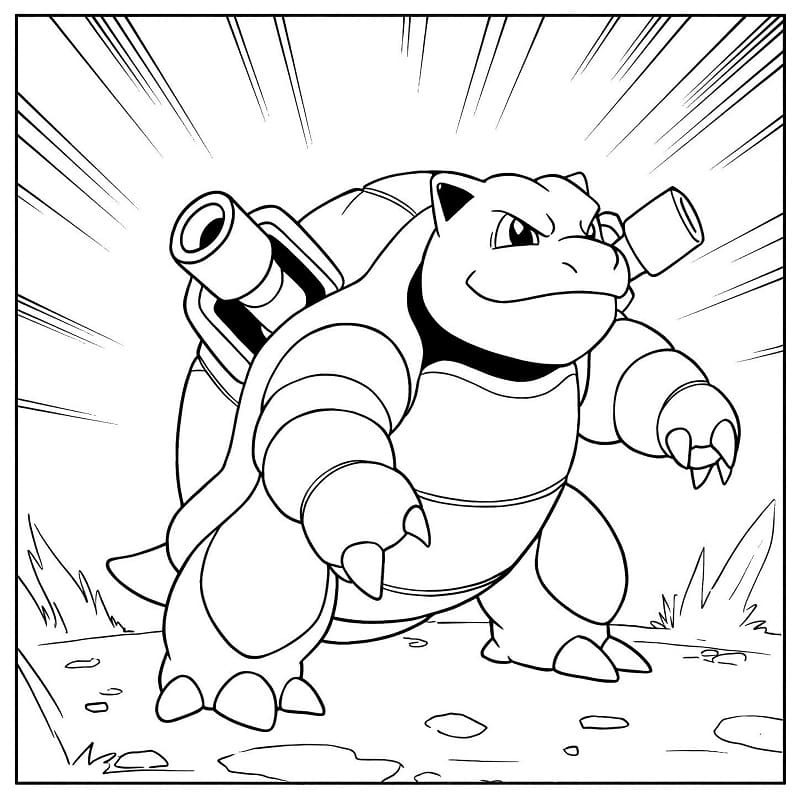 Fise de colorat cu Blastoise imprimabil gratuit pentru copii
