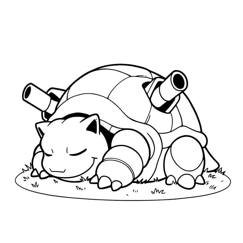 Fise de colorat cu Blastoise imprimabil gratuit simplu